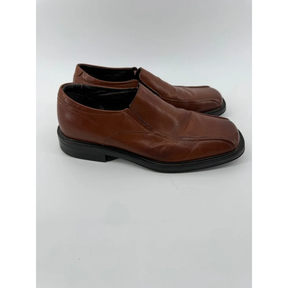 Venturini For Men Dorino Brown Leather Square Toe Loafers Made in Italy 9
